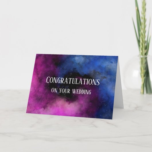 Carte Félicitations personnalisables mariage céleste (Devant)