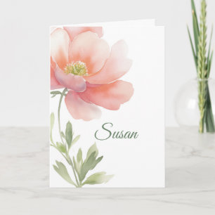 Carte Félicitations Personnalisées Fleur Aquarelle