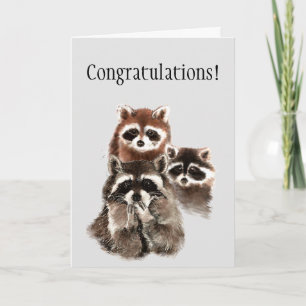 Carte Félicitations Personnalisées Fun Raccoons Baisant 