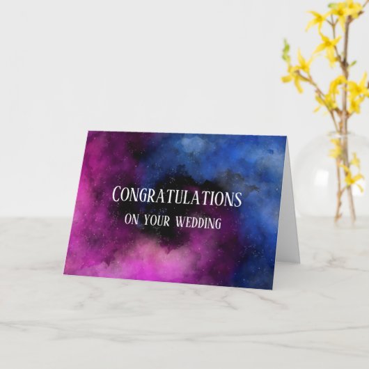 Carte Félicitations personnalisées mariage céleste (Fleur jaune)