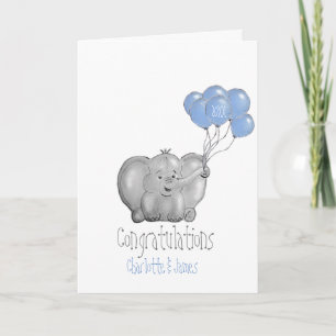 Carte Félicitations petit garçon éléphant