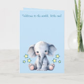 Carte Félicitations petit garçon éléphant bleu (Dos)