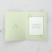 Carte Félicitations petit garçon éléphant vert (Intérieur)