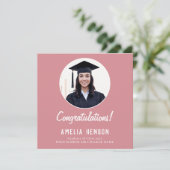 Carte Félicitations Pink Graduate 2 - Diplôme photo (Debout devant)