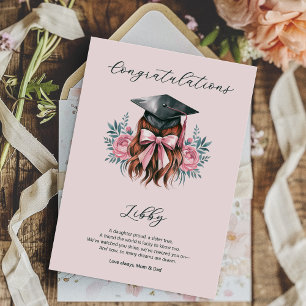 Carte Félicitations Poème de Remise des Diplômes Fille M