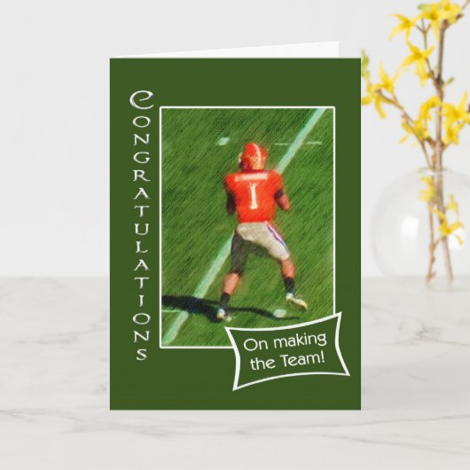 Carte Félicitations pour avoir fait équipe de football (Fleur jaune)