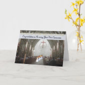 Carte Félicitations pour avoir reçu la première communio (Fleur jaune)