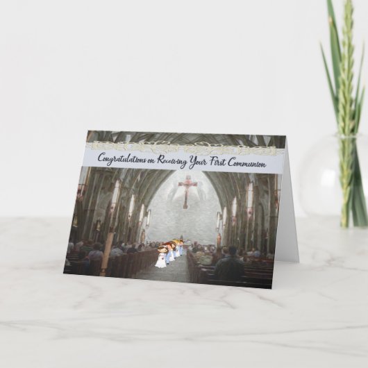 Carte Félicitations pour avoir reçu la première communio (Devant)