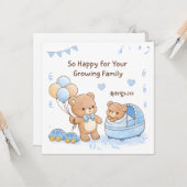 Carte Félicitations pour bébé (Devant/Arrière en situation)