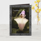 Carte Félicitations pour bébé (Fleur jaune)