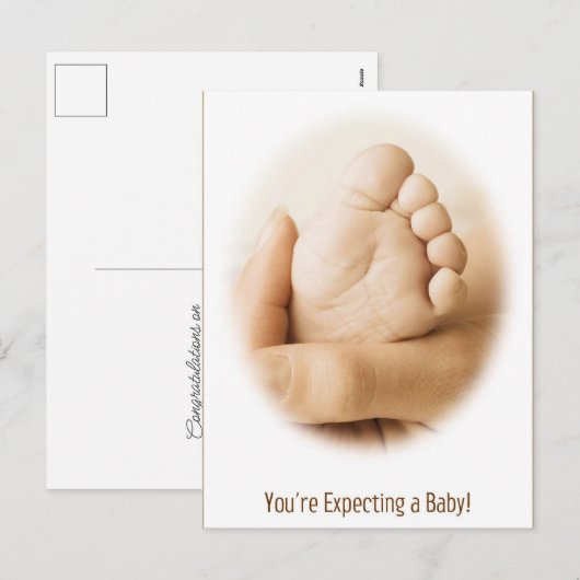 Carte Félicitations pour Bébé (Devant / Derrière)