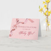 Carte Félicitations pour bébé - Fille bébé (Fleur jaune)