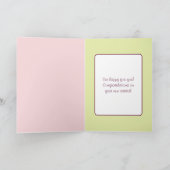 Carte Félicitations pour bébé fille rose vert (Intérieur)
