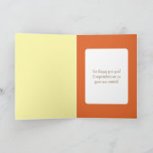 Carte Félicitations pour bébé garçon orange jaune (Intérieur)