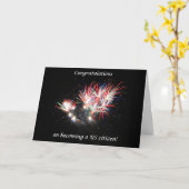 Carte Félicitations pour devenir citoyen américain, feux (Fleur jaune)