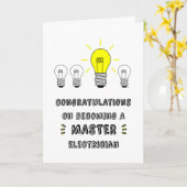 Carte Félicitations pour devenir maître électricien (Fleur jaune)