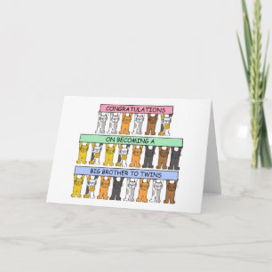 Carte Félicitations pour devenir un Big Brother aux jume