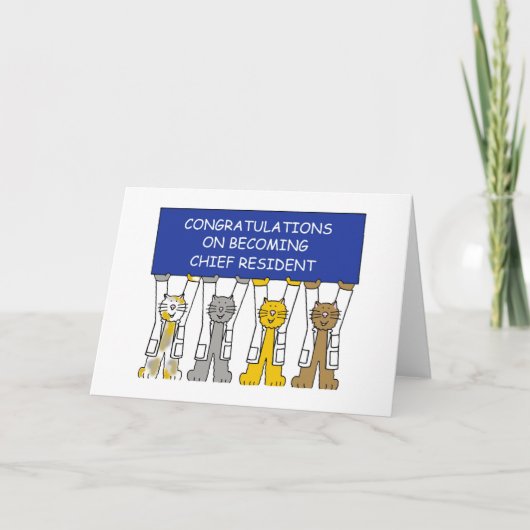 Carte Félicitations pour être devenu résident en chef (Devant)