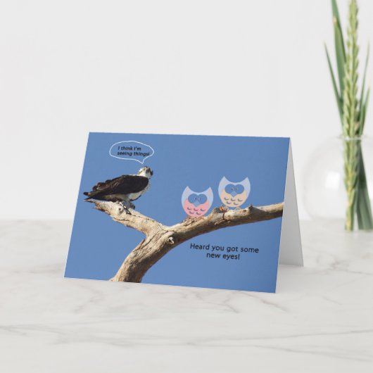 Carte Félicitations pour la chirurgie cataracte, Humour (Devant)