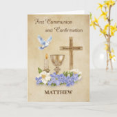Carte Félicitations pour la communion et la confirmation (Fleur jaune)