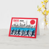 Carte Félicitations pour la course à Tokyo (Fleur jaune)