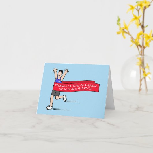 Carte Félicitations pour la course au Marathon de New Yo (Fleur jaune)