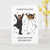 Carte Félicitations pour la fixation de la date du maria (Fleur jaune)