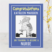 Carte Félicitations pour la formation d'infirmière (Fleur jaune)