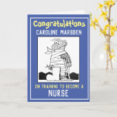 Carte Félicitations pour la formation d'infirmière (Fleur jaune)