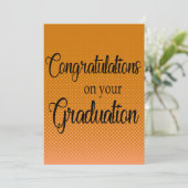 Carte Félicitations pour la Graduation Orange and Black (Debout devant)