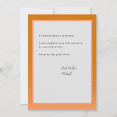 Carte Félicitations pour la Graduation Orange and Black (Dos)