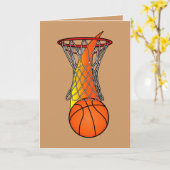 Carte Félicitations pour la grande saison de basket-ball (Fleur jaune)
