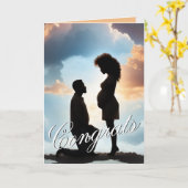 Carte Félicitations pour la grossesse du couple ethnique (Fleur jaune)