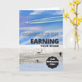 Carte Félicitations pour la licence de pilote d'ailes ga (Fleur jaune)