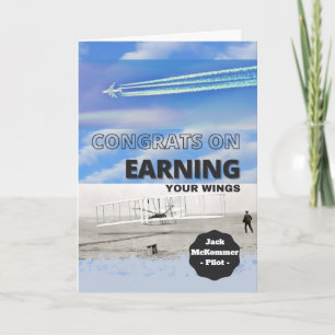 Carte Félicitations pour la licence de pilote d'ailes ga