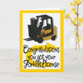 Carte Félicitations pour la licence Forklift (Fleur jaune)