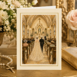 Carte Félicitations pour la messe de mariage catholique