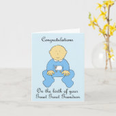 Carte Félicitations pour la naissance de Great Grandson (Fleur jaune)