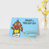 Carte Félicitations pour la naissance de son, mignon béb (Fleur jaune)