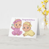 CARTE "FÉLICITATIONS POUR LA NAISSANCE DE VOS FILLES JUM (Fleur jaune)