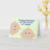 Carte Félicitations pour la naissance des jumeaux ! (Fleur jaune)