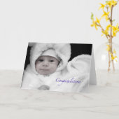 Carte Félicitations pour la naissance d'un bébé garçon (Fleur jaune)