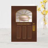 Carte Félicitations pour la nouvelle maison - porte d'en (Fleur jaune)