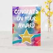 Carte Félicitations pour la Peinture colorée Prix (Fleur jaune)