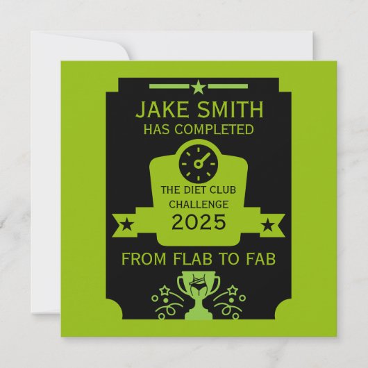 Carte Félicitations pour la perte de poids (Devant)