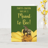 Carte Félicitations pour la photo de mariage Meant to Be (Fleur jaune)