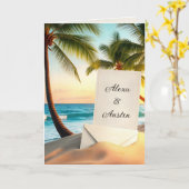 Carte Félicitations pour la Plage Tropicale (Fleur jaune)