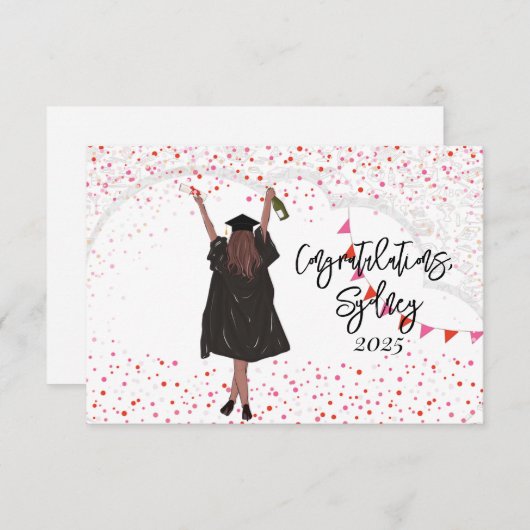 Carte Félicitations pour la remise de diplômes d'une jeu (Devant / Derrière)