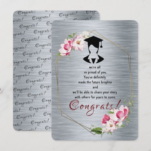 Carte Félicitations pour la remise des diplômes (Devant / Derrière)