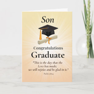 Carte Félicitations pour la remise des diplômes de fils
